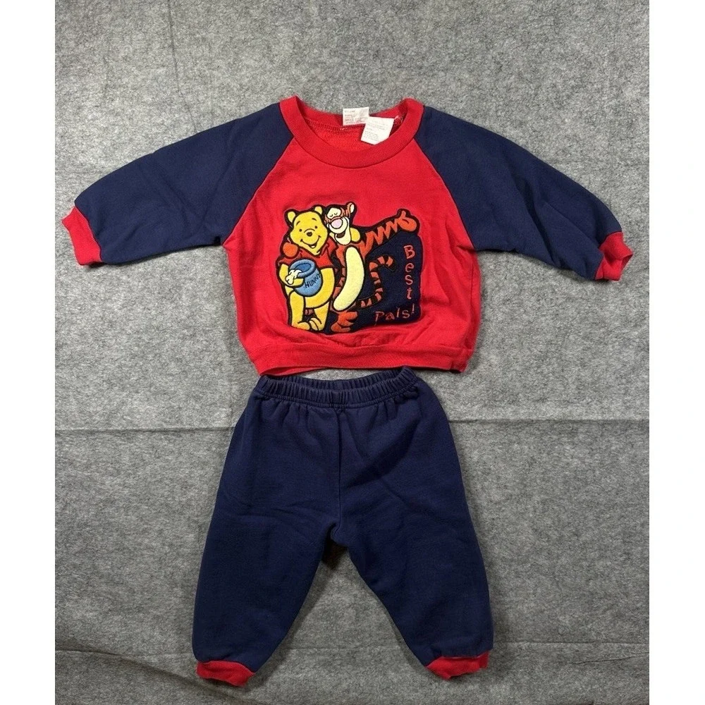 Vintage Winnie The Pooh 2 Piece Set Size 24M Long Sleeve And Sweat Pants